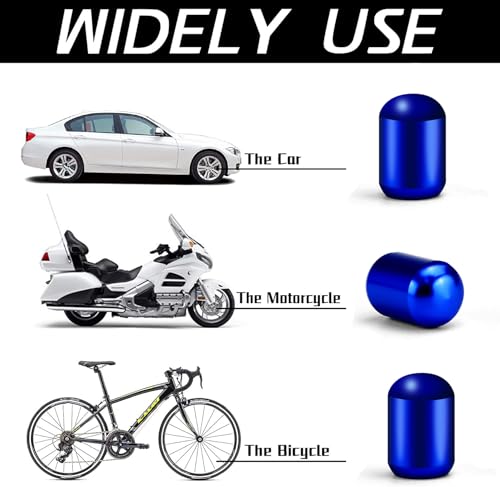 JUSTTOP 4PCS Car Tire Valve Stem Caps, Air Caps Cover, Universal for Cars, SUVs, Bike, Trucks and Motorcycles, Car Wheel & Tire Exterior Accessories-Deep Blue - Image 2