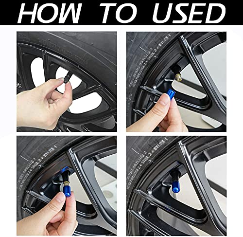 JUSTTOP 4PCS Car Tire Valve Stem Caps, Air Caps Cover, Universal for Cars, SUVs, Bike, Trucks and Motorcycles, Car Wheel & Tire Exterior Accessories-Deep Blue - Image 3