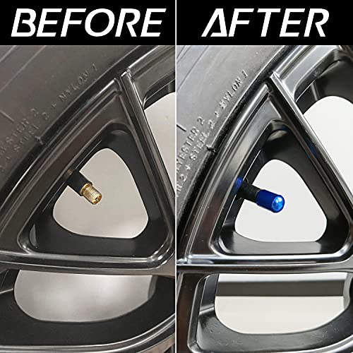 JUSTTOP 4PCS Car Tire Valve Stem Caps, Air Caps Cover, Universal for Cars, SUVs, Bike, Trucks and Motorcycles, Car Wheel & Tire Exterior Accessories-Deep Blue - Image 5