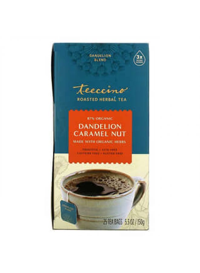 teeccino Teeccino, Roasted Herbal Tea, Dandelion Caramel Nut, Caffeine Free, 25 Tea Bags, 5.3 oz (150 g)  - Image 3