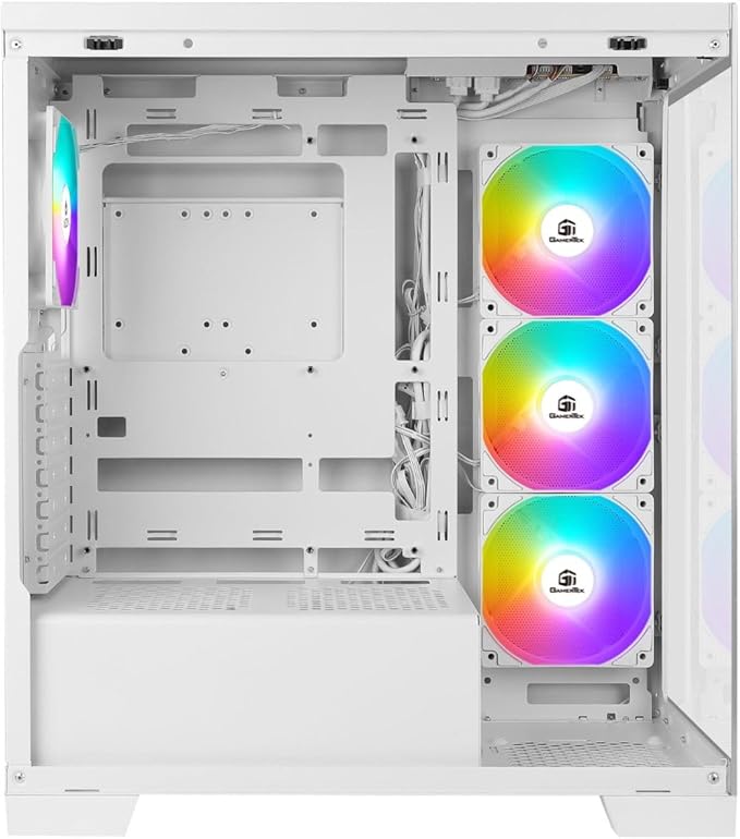 GamerTek Nebula MID Tower ATX Gaming Case PC Case White - Image 2