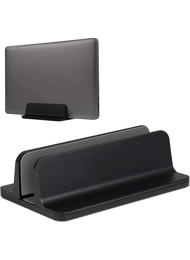 SMILEE Vertical Laptop Stand Adjustable Desktop Stand Laptop Holder Up To 17.3 Inches Compatible With All Macbook Pro Air Microsoft Surface Black 1 Slot - Image 1