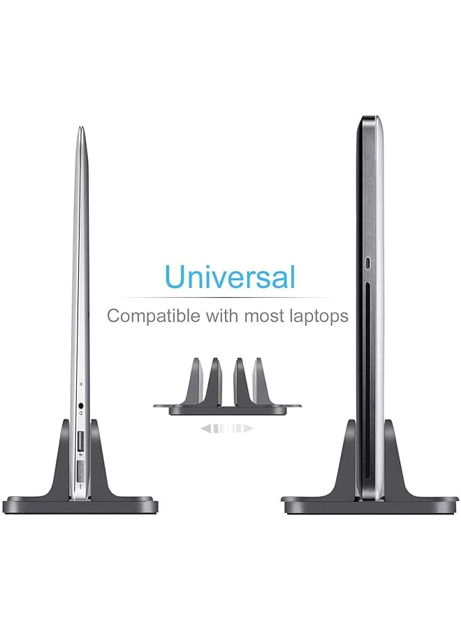 SMILEE Vertical Laptop Stand Adjustable Desktop Stand Laptop Holder Up To 17.3 Inches Compatible With All Macbook Pro Air Microsoft Surface Black 1 Slot - Image 3