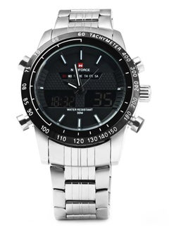 NAVIFORCE Naviforce 9024 men's analog digital mobile watch silver stainless steel strap -silver  - Image 1