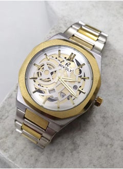 Rivoly Men's Stainless Steel Analog Quartz Date Display Watch Easy to Read Fashion Design Waterproof Luxury Classic Big Face Wrist Watch  - Image 3
