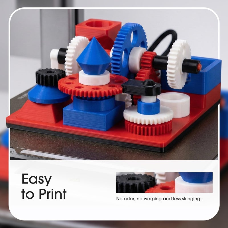 eSUN PLA Basic Filament 1.75mm, 3D Printer Filament High Speed PLA for Fast Printing, 1KG per Spool, 2 Spools High Speed 3D Printing Filament, Cold White - Image 2