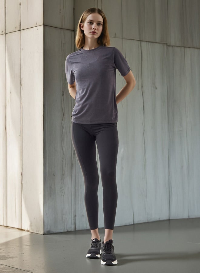 Active Seamless Crew Neck T-shirt with Short Sleeves - Image 2