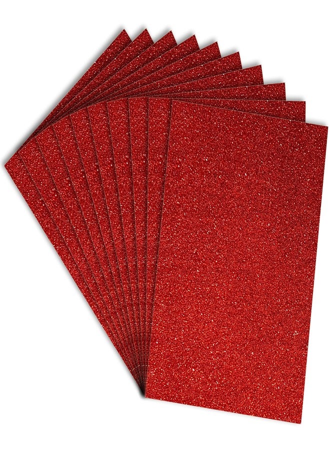 Paraspapermart A4 Size Glitter Foam Sheets, Red Colour, Pack of 10 Sheets- for Art & Craft, Decoration, Gift Wrapping, Scrapbooking etc - Image 1