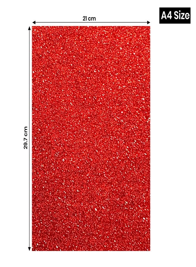 Paraspapermart A4 Size Glitter Foam Sheets, Red Colour, Pack of 10 Sheets- for Art & Craft, Decoration, Gift Wrapping, Scrapbooking etc - Image 3