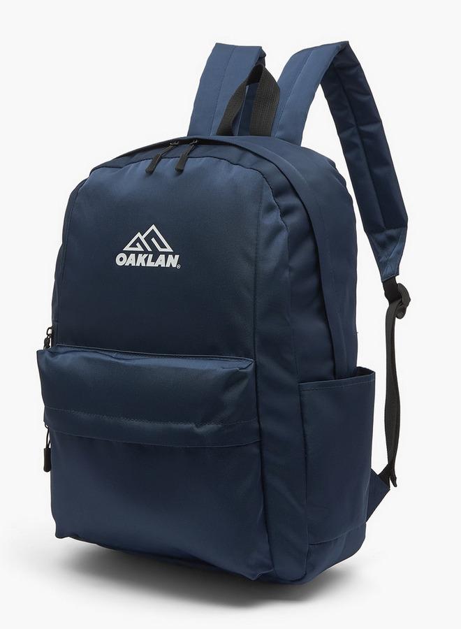 Oaklan by Shoexpress Logo Print Backpack For Kids 13+ Years With Front Pocket - Image 5