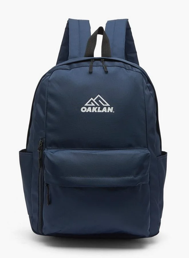 Oaklan By Shoexpress Logo Print Backpack For Kids 13+ Years With Front Pocket