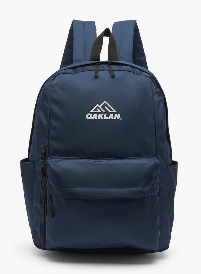 Oaklan by Shoexpress Logo Print Backpack For Kids 13+ Years With Front Pocket - Image 1