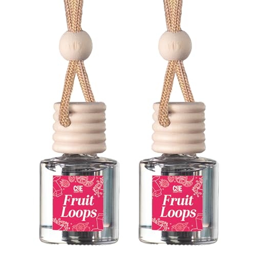 CE CRAFT Car Air Freshener Diffuser, Fruit Loops, 2 Pack Air Deodorizer for Essential Oils, Long Lasting Car Diffuser Bottle, Reusable Jar, Multicolor - Image 1