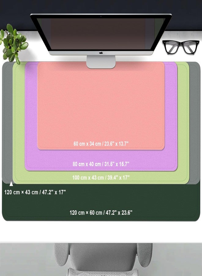 BLESWIN Suede and Leather Desk Mat - Non-Slip Computer Mat for Desk, Office and Home (Yellow, 60 x 34 cm) - Image 4