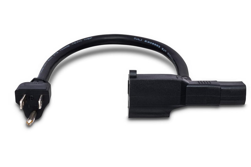 Hosa Hosa PWD-402 Piggyback IEC C13 to NEMA 5-15P Power Cord, 2 Feet  - Image 1