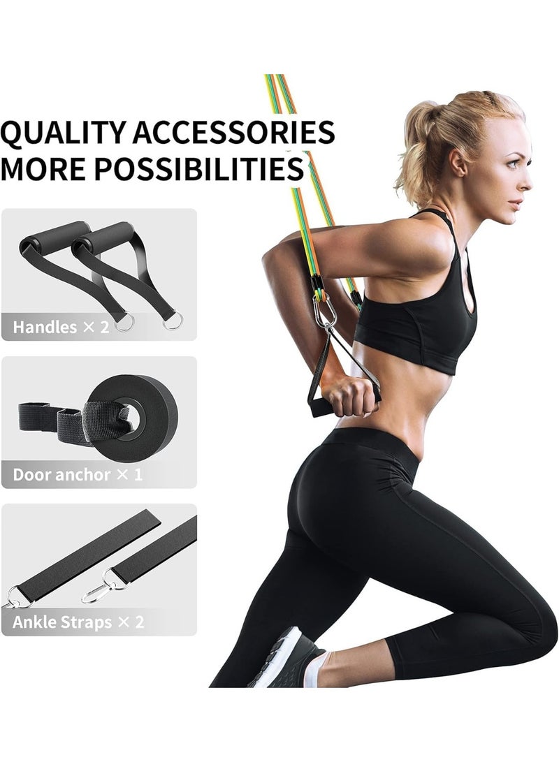 PROIRON Resistance Bands Set 14 Pieces Anti-Snap Resistance Band Exercise with Handles, Door Anchor, Ankle Straps, Training Manual and Carrying Bag - Image 5