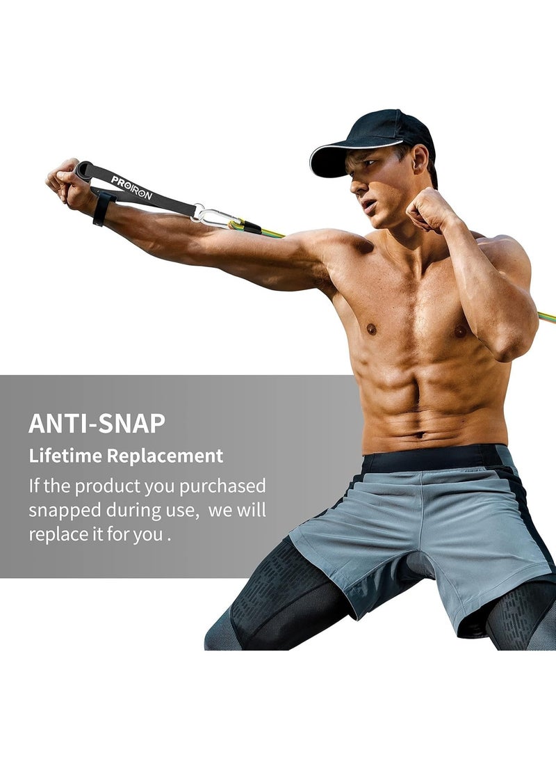 PROIRON Resistance Bands Set 14 Pieces Anti-Snap Resistance Band Exercise with Handles, Door Anchor, Ankle Straps, Training Manual and Carrying Bag - Image 4