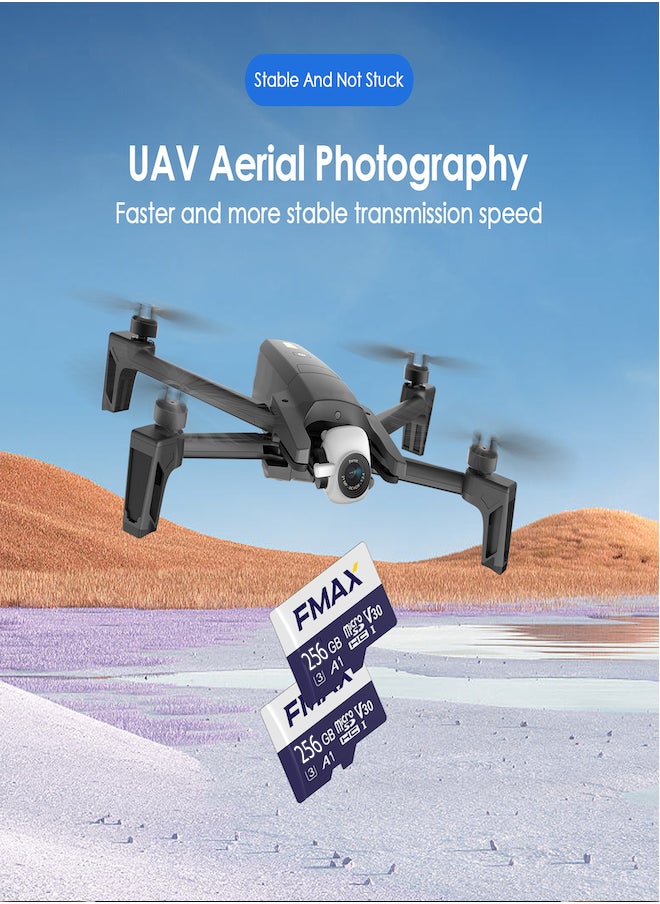 اف ماكس بطاقة ذاكرة مايكرو SDXC بسعة 256 جيجا فئة 10 (U3/ V30/3D) وسرعة قراءة 95 ميجابايت/ثانية احصل على أداء استثنائي  - Image 2