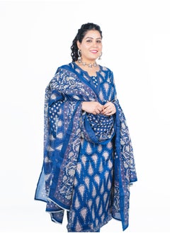 PRIYA’S PANACHE Women's Cotton Kurta Set with Palazzo & Cotton Dupatta | Traditional Indian Salwar Kameez | Ready-to-Wear Ethnic Outfit  - Image 2