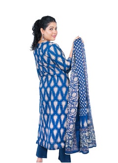 PRIYA’S PANACHE Women's Cotton Kurta Set with Palazzo & Cotton Dupatta | Traditional Indian Salwar Kameez | Ready-to-Wear Ethnic Outfit  - Image 5