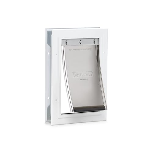 PetSafe Plastic Pet Door - Gives Your Pet Easy Outdoor Access - Durable Plastic Frame - Paintable White Frame to Match Home Decor - Snap-On Closing Panel for Safety - Simple DIY Installation - Large - Image 1