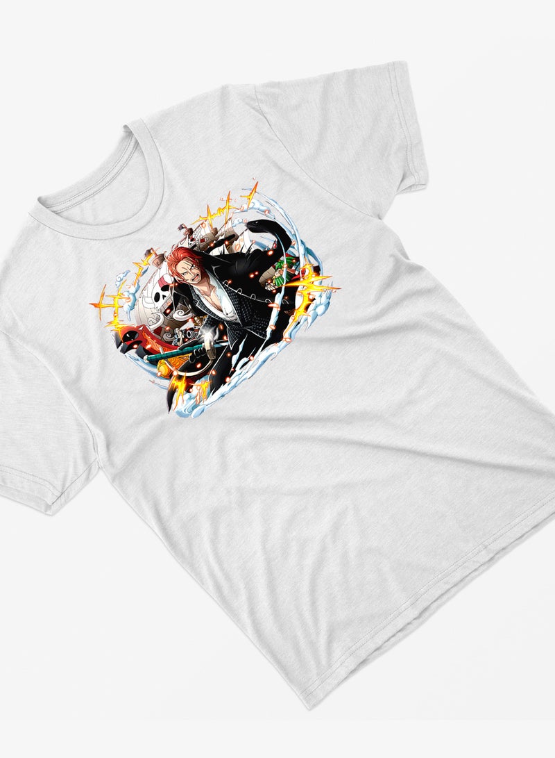 Fashion World Cotton T-shirt Printed with High-quality Anime One piece Shanks  - Image 2