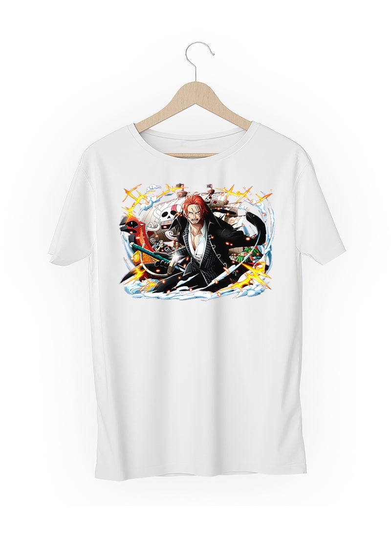 Fashion World Cotton T-shirt Printed with High-quality Anime One piece Shanks  - Image 3