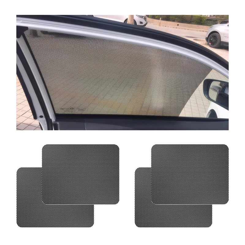 Ohleats 4 PCS Car Side Window Sunshade 16515 Static Cling Auto Shade Sticker for UV Heat Glare  Privacy Protection Reusable Vehicle Window Film Shade Car Accessories
