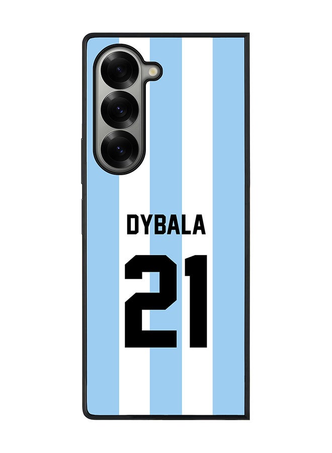 Stylizedd Rugged Black edge case for Samsung Galaxy Z Fold6, Slim fit Case Flexible TPU Gel Thin Cover - Football Team - Argentina, Player Name - Dybala - Image 1