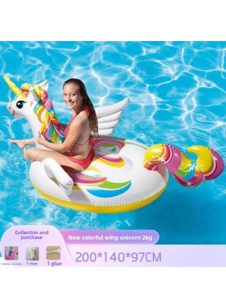 Dwl Flamingo Swimming Ring Inflatable Mount Unicorn Adult And Kidsren Floating Bed Water Red Crane Swimming Pool Floating-The Outer Diameter After Inflation:Single (without Pump)-Inner Diameter After Inflating:Colorful Wing Unicorn Floating Row - pzsku/ZDC226CD229C38DB5ED89Z/45/1747214060/34e09144-33aa-477d-850c-f25664a79ea5