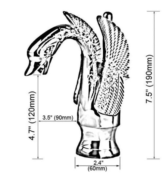 B BACKLINE خلاط حوض براكلاين نحاسي بتصميم عنق البجعة مع مقبض واحد للماء الساخن والبارد، صنبور عمود لحوض الغسيل بتصميم شلال للحمام وغرفة المعيشة بلون روز جولد، جسم قصير - Image 3