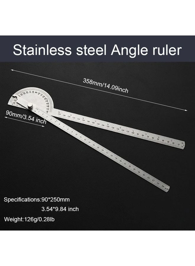 Stainless Steel Angle Gauge Carpenter Protractor 90x250mm Large Thickened Measuring Tool - Image 5
