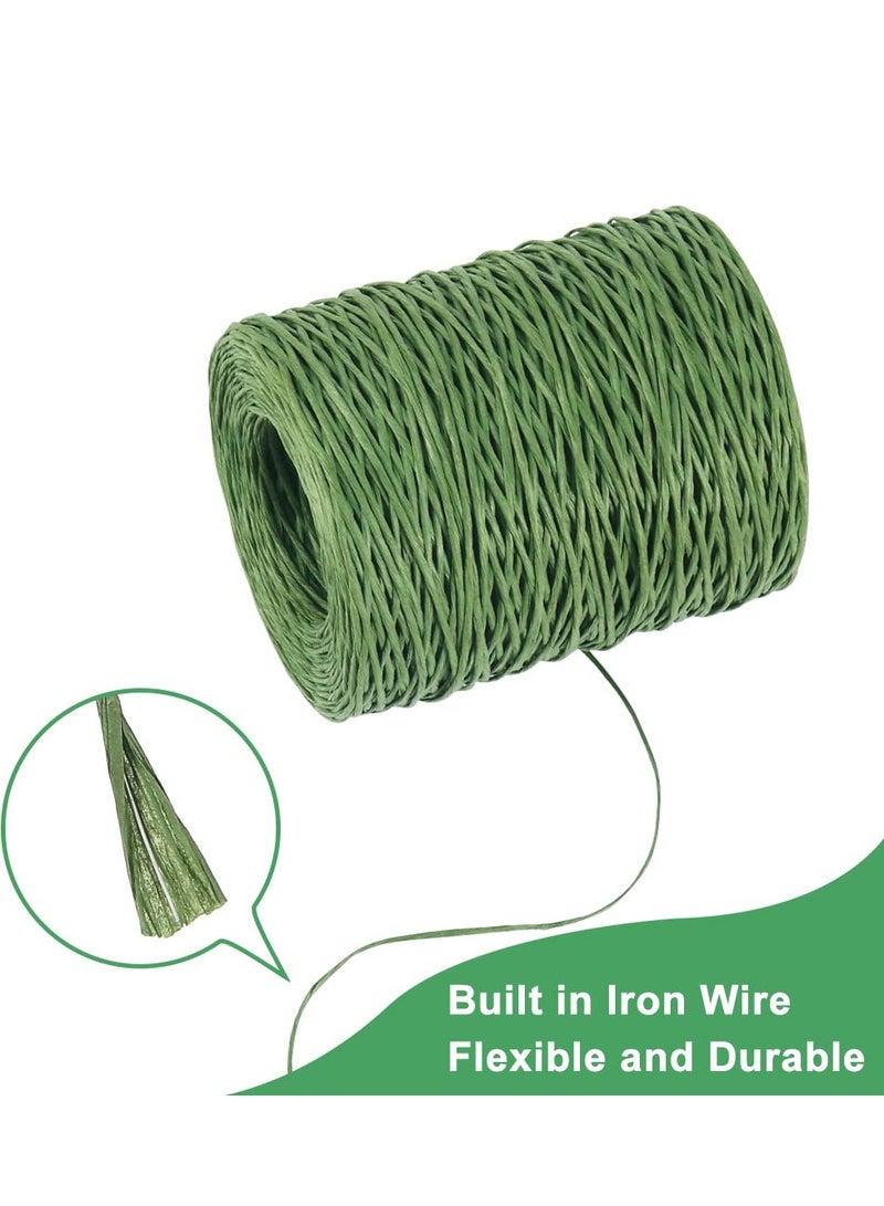 SYOSI Stem Wire Floral Wire 656ft 2mm Paper Covered Bind Wire for Floral Bouquets Flower Crowns Wreath Making Garlands Wedding Decor DIY Bouquet Stem Wrapping and Crafts Green - Image 2