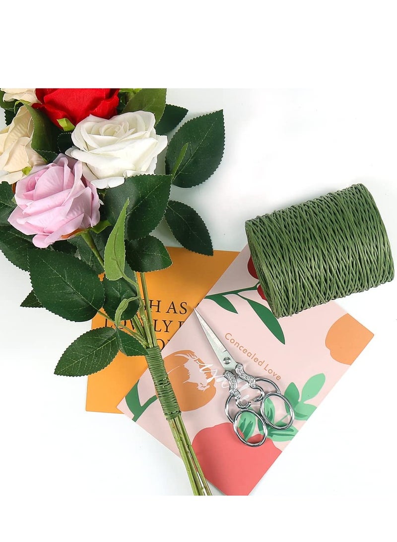 SYOSI Stem Wire Floral Wire 656ft 2mm Paper Covered Bind Wire for Floral Bouquets Flower Crowns Wreath Making Garlands Wedding Decor DIY Bouquet Stem Wrapping and Crafts Green - Image 5