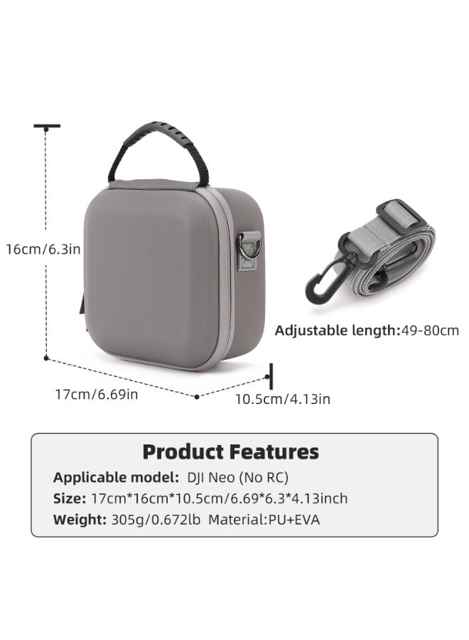 SYOSI Neo Case, Case For DJI NEO, DJI NEO Case Portable PU Storage Bag For DJI Neo Fly More Combo, Waterproof DJI Neo Drone Case Shoulder Bag For DJI Neo Drone And Batteries Accessories  - Image 2