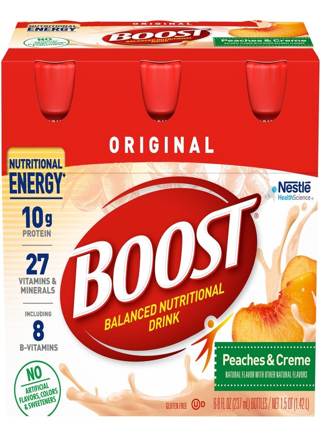 Boost Original Nutritional Energy Balanced Nutritional Drink (6 Count (Pack of 2), Peaches & Creme) - Image 2