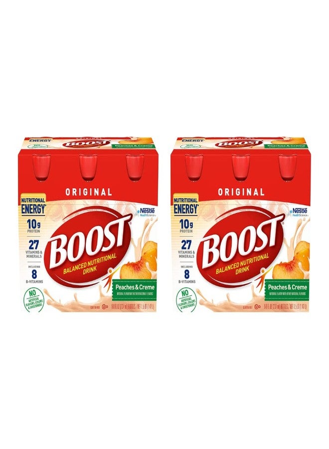 Boost Original Nutritional Energy Balanced Nutritional Drink (6 Count (Pack of 2), Peaches & Creme) - Image 1
