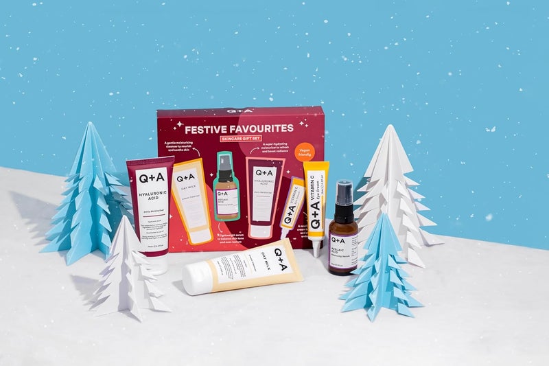 Q+A Festive Favourites Gift Set containing a Hyaluronic Acid Moisturiser 75ml an Oat Milk Cream Cleanser 75ml an Azelaic Acid Serum 30ml and a Caffeine Eye Serum 15ml - Image 5