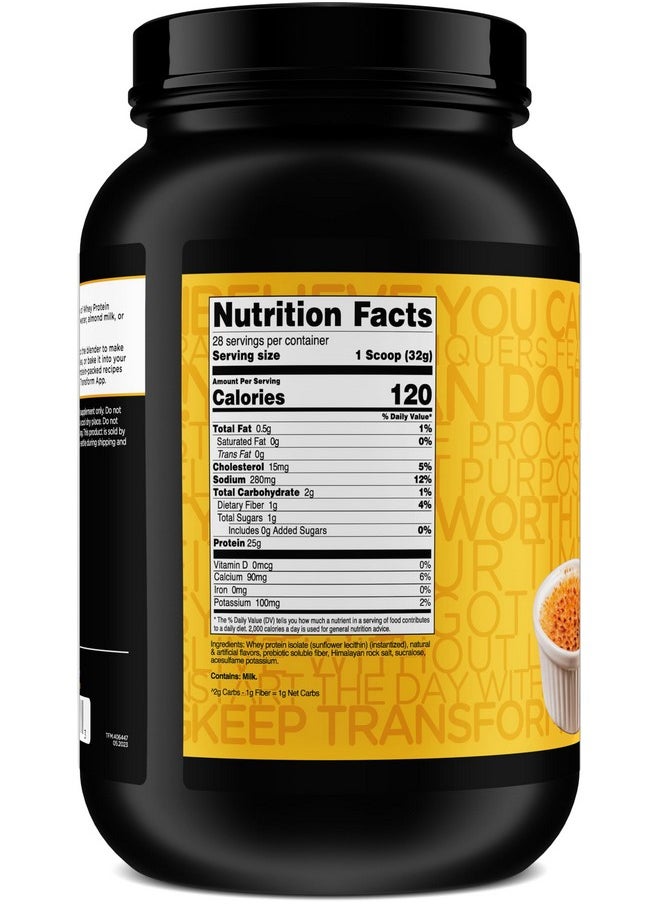 TransformHQ TransformHQ Whey Protein Isolate (WPI) Vanilla Creme Brulee Flavored 28 Servings - Preformance Protein Powder  - Image 4