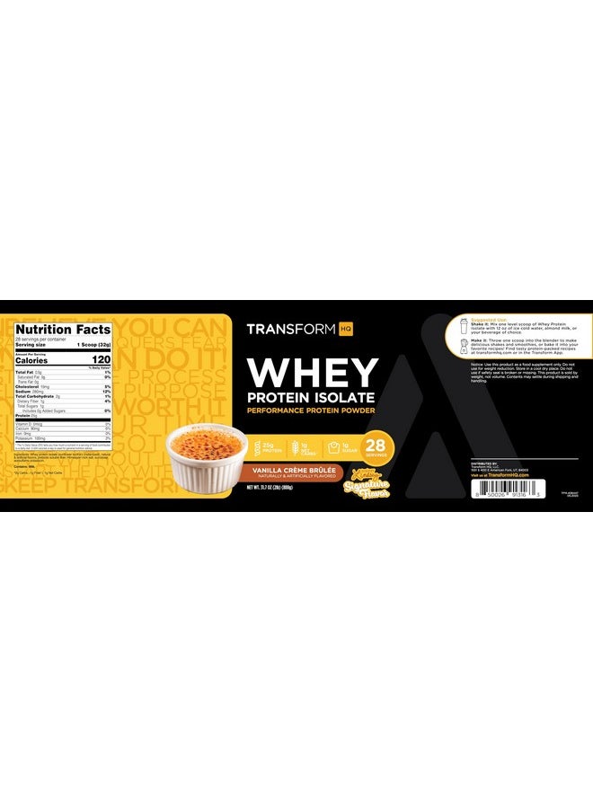 TransformHQ TransformHQ Whey Protein Isolate (WPI) Vanilla Creme Brulee Flavored 28 Servings - Preformance Protein Powder  - Image 5