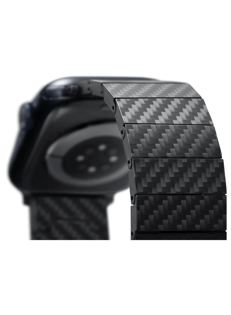 بيتاكا سوار ساعة من ألياف الكربون لساعة Apple Watch / حزام ساعة / حزام ساعة ذكية / مشبك مغناطيسي آمن حاصل على براءة اختراع / مريح حتى أثناء النوم / تصميم أنيق وعصري / خفيف الوزن ومريح - عصري (أسود/رمادي مائل) - Image 3