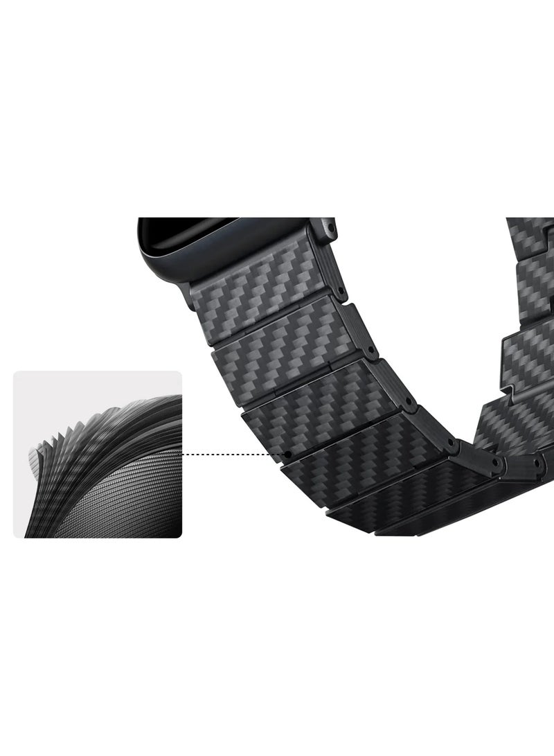 بيتاكا سوار ساعة من ألياف الكربون لساعة Apple Watch / حزام ساعة / حزام ساعة ذكية / مشبك مغناطيسي آمن حاصل على براءة اختراع / مريح حتى أثناء النوم / تصميم أنيق وعصري / خفيف الوزن ومريح - عصري (أسود/رمادي مائل) - Image 4