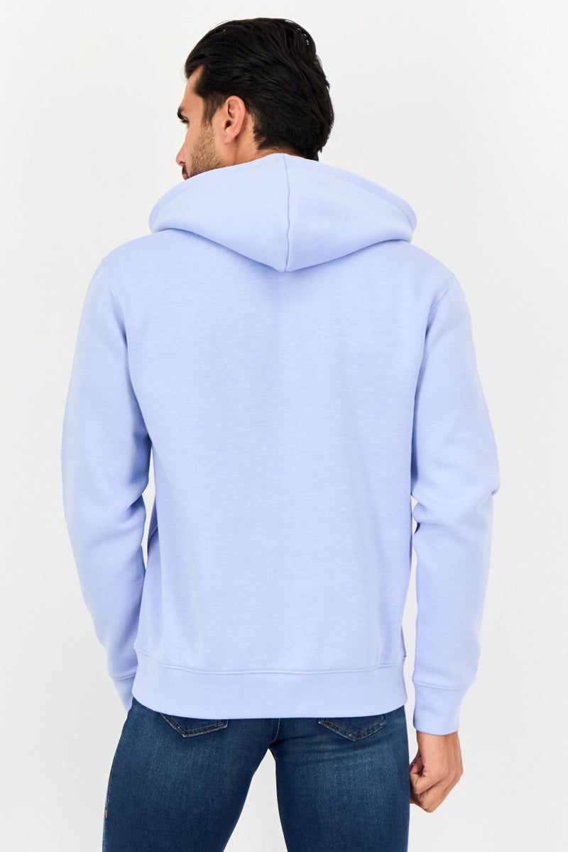 Celio هودي رجالي بأكمام طويلة سادة، أزرق فاتح - Image 2