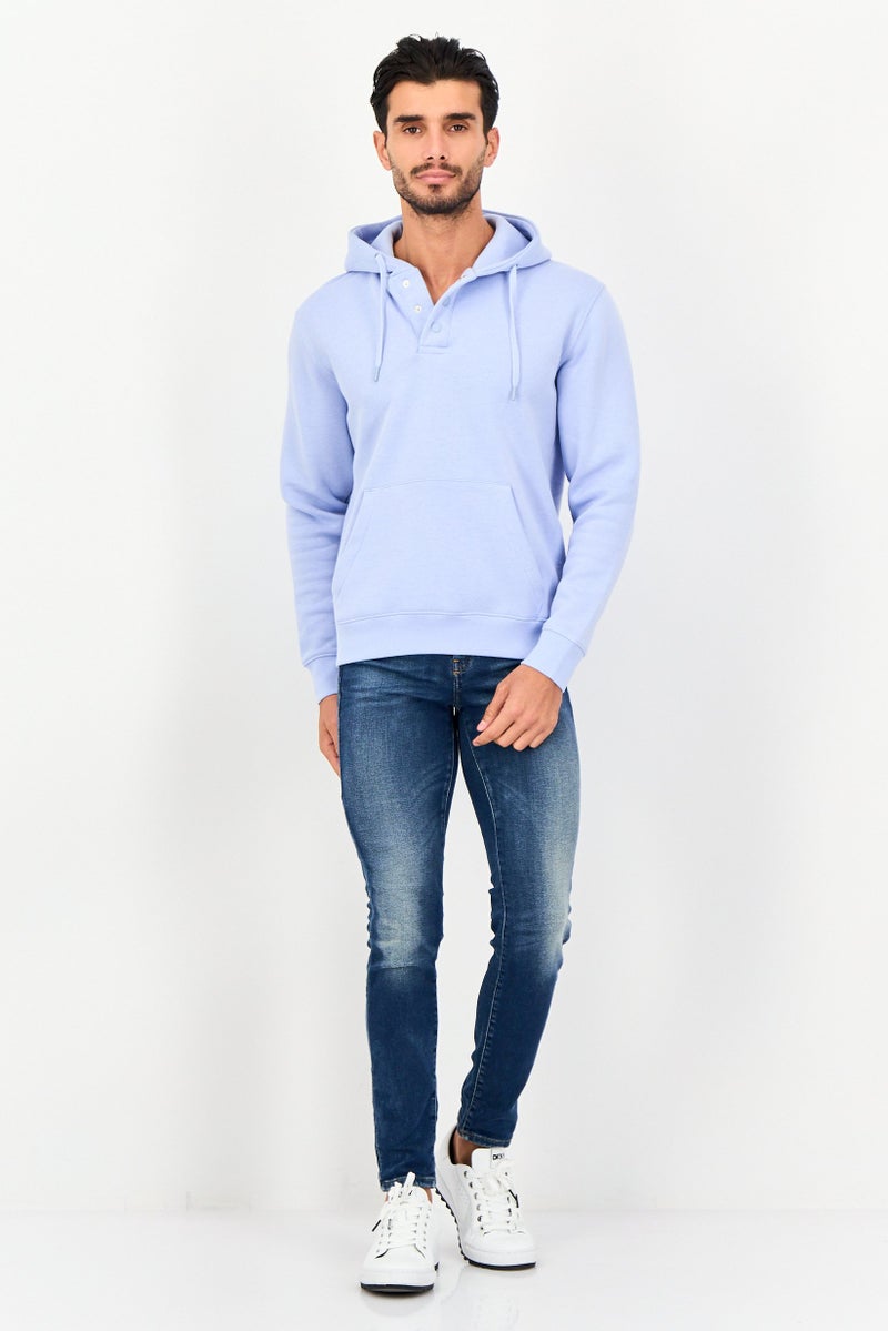 Celio هودي رجالي بأكمام طويلة سادة، أزرق فاتح - Image 4