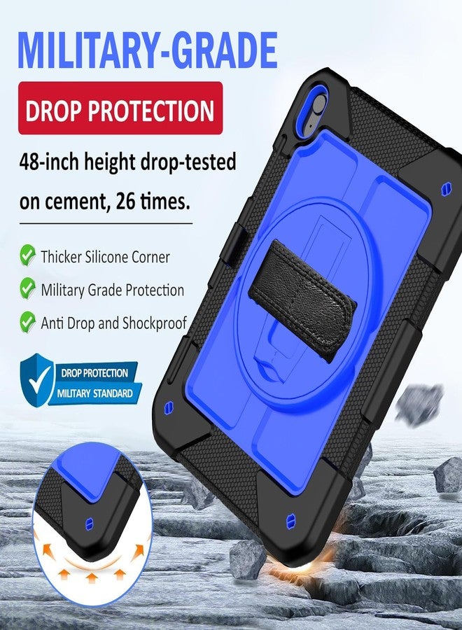 BMOUO Case for iPad (A16) 11th Generation 11" 2025/iPad 10th Generation 10.9 inch 2022, 360 Rotating Stand & Pencil Holder & Hand & Shoulder Strap Shockproof iPad 11th/10th Generation Case, Deep Blue - Image 5