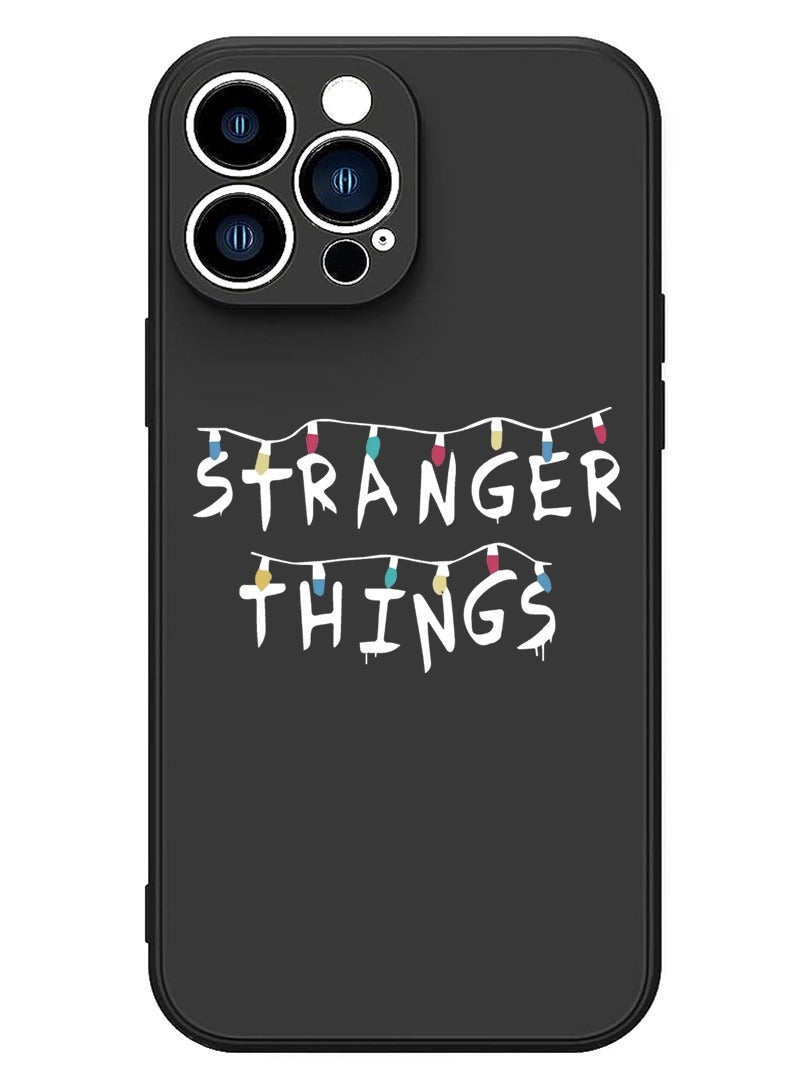 Theodor Protective Slim Fit Case Liquid Silicone Cover with Full Body Protection Anti-Scratch Shockproof Case For iPhone 13 Pro Max Black  - Stranger things - Image 1