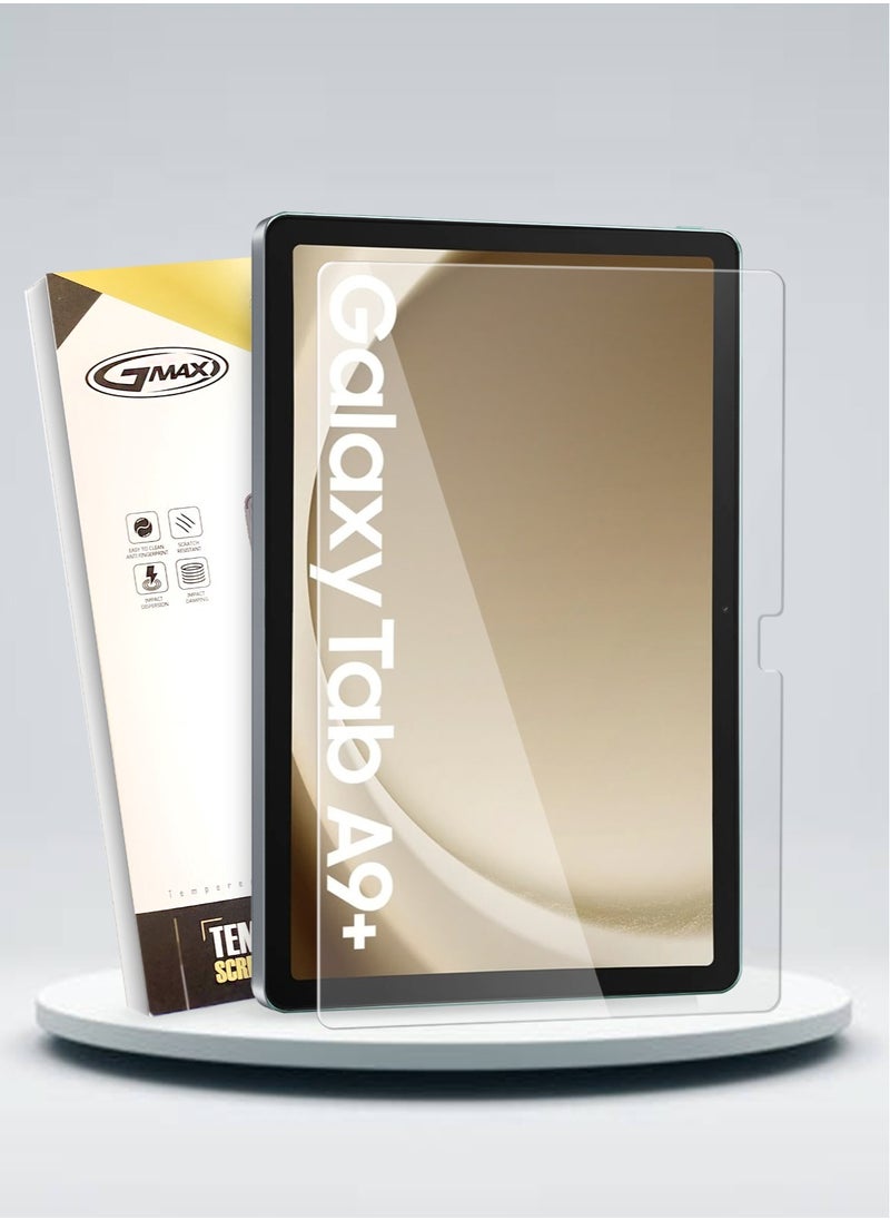 GMAX - HD Tempered Glass Screen Protector for Samsung Galaxy Tab A9 Plus 2023 11 Inch - Anti Reflection Anti Bubbles 9H Hardness 0.33 mm Rounded Edges Easy Installation - Image 1