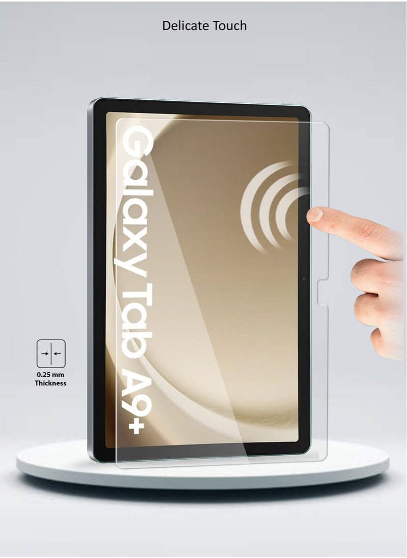 GMAX - HD Tempered Glass Screen Protector for Samsung Galaxy Tab A9 Plus 2023 11 Inch - Anti Reflection Anti Bubbles 9H Hardness 0.33 mm Rounded Edges Easy Installation - Image 1