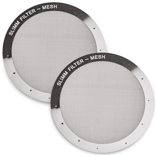Slimm Filter Reusable Filter Set by Slimm Filter - 2 Piece, Stainless Steel Metal - 2x Mesh Metal Filters For AeroPress Coffee & Espresso Maker, with Complimentary Recipe Book - Brew Barista-Grade Coffee At Home - Image 1