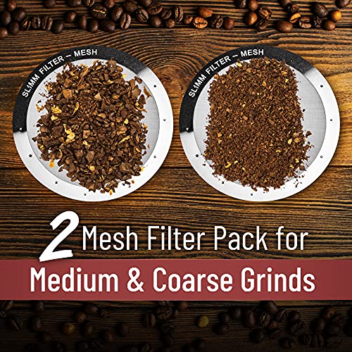 Slimm Filter Reusable Filter Set by Slimm Filter - 2 Piece, Stainless Steel Metal - 2x Mesh Metal Filters For AeroPress Coffee & Espresso Maker, with Complimentary Recipe Book - Brew Barista-Grade Coffee At Home - Image 4